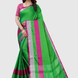 Satrani Green Printed Saree With Unstitched Blouse-picture-19