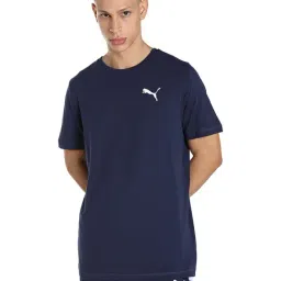 Puma Blue Cotton Regular Fit T-Shirt-image-32