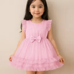 KidsDew Kids Purple Embellished Fit & Flared Dress-image-53