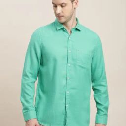 Turtle Turquoise Cotton Slim Fit Shirt-picture-9