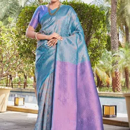 SATYAM WEAVES Woven Design Zari Silk Cotton Handloom Banarasi Saree-picture-11