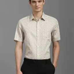 Louis Philippe Beige Cotton Regular Fit Printed Shirt-picture-10