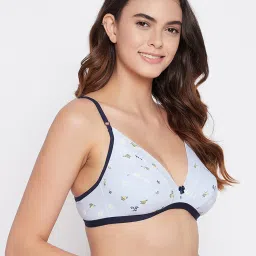 Clovia Blue Non Wired Non Padded Plunge Bra image 4