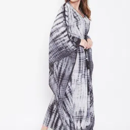 The Kaftan Company Pebble Black Shibori Tie-Dye Kaftan image 4