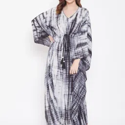 The Kaftan Company Pebble Black Shibori Tie-Dye Kaftan image 5