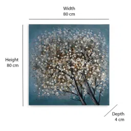 @home Sea Green Cloth Floral Tree Emboss Painting image 3