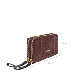 Hidesign Brown Textured Zip Around Wallet for Women image 2