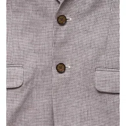 Louis Philippe Brown Linen Slim Fit Houndstooth Blazer image 4