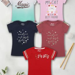 3PIN Girls Typography 5 Printed T-shirt-picture-10