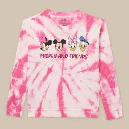 Kidsville Mickey & Friends Printed Pink Sweatshirt For Girls-image-92