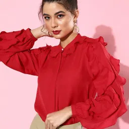 Style Quotient Red Full Sleeves Shirt image 1