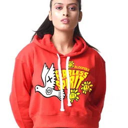 Bloopers Store Women Printed Hooded Cotton Sweatshirt image 1