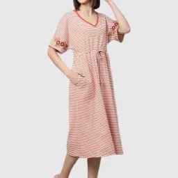 Chemistry Peach Striped Night Dress image 3
