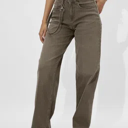 The Souled Store Women Cotton Straight Fit Stretchable Jeans-picture-23