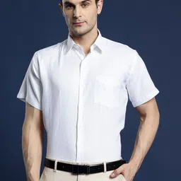 Hancock Men Slim Fit Pure Linen Formal Shirt-picture-38