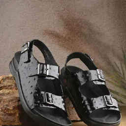 Hitz Men's Black Back Strap Sandals-picture-45