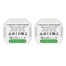 OKOS 2 Gang WiFi Smart Light Switch Hidden DIY Module OKOS Smart APP Remote Control (Pack of 4)-picture-22
