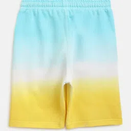 Lil Tomatoes Kids Blue & Yellow Cotton Color Block Bermudas image 2