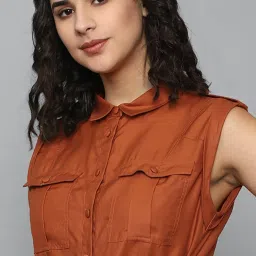 Allen Solly Rust A-Line Dress image 5