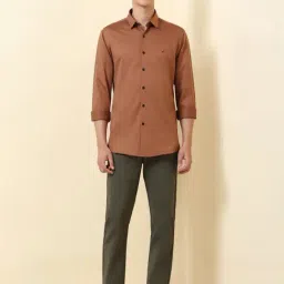Allen Solly Brown Cotton Slim Fit Shirt image 5