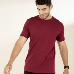 The Bleu Label Maroon Slim Fit Crew T-Shirt-picture-15