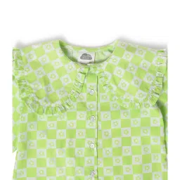 MiArcus Kids Green & White Printed Full Sleeves Top image 3