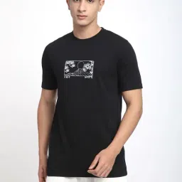 R&B Black Cotton Regular Fit Printed T-Shirt-picture-37