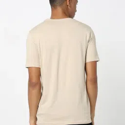 R&B Beige Cotton Regular Fit Printed T-Shirt image 2