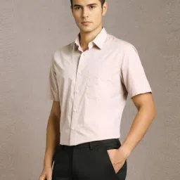 Louis Philippe Pink Cotton Regular Fit Shirt image 3