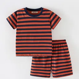 INCLUD Boys Striped Round Neck T-Shirt With Shorts-picture-37