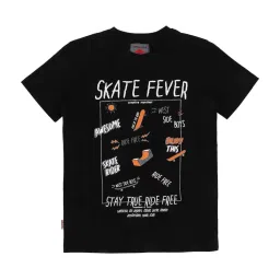 Gini & Jony Kids Black Cotton Printed T-Shirt image 1