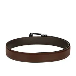 Louis Stitch Cocoa Brown Leather Solid Belt image 2