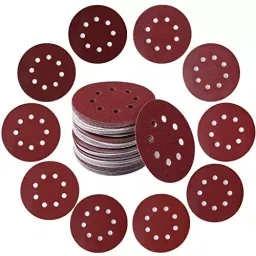 Sarrah 5 inch (125 mm), Grit Size 180, 240, 320, 400 & 600 ‎Aluminium Oxide Adhesive Sanding Disc with 8 Holes for Orbital Sander (Pack of 30 Pcs)-picture-21