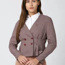 Van Heusen Maroon Checks Blazer image 1