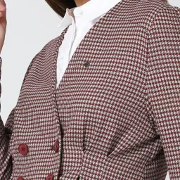 Van Heusen Maroon Checks Blazer image 5