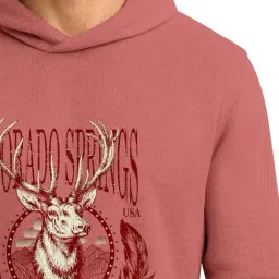 Bullmer Brick Cotton Regular Fit Graphic Print Hooded Sweatshirt image 4