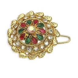 Anouk Gold-Plated Artificial Stones and Beads Studded Bun Pin Head Jewellery image 2