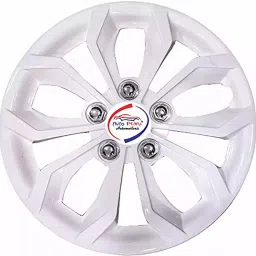 Auto Pearl White50 R15 381 mm(15 Inch) Press Type Wheel Hubcap with Retention Ring Glossy White Wheel Cover for Maruti XL6 Alpha Petrol (Set of 4) image 2