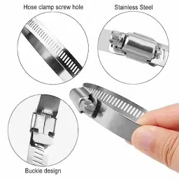 B K JAGAN & CO Petrol Pipe Hose Clamp 76.2 mm (3 Inch) Stainless Steel Silver SPRINF4 (Pack of 10 pcs) image 3