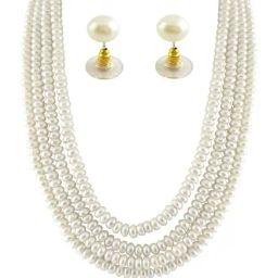 Sri Jagdamba Pearls Golden & Silver Alloy Necklace Set-picture-16