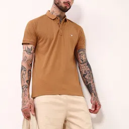 SHOWOFF Men Solid Polo Collar Slim Fit Cotton T-shirt-image-49