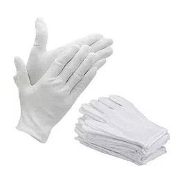 BRUSH HOUSE Universal White Reusable Hand Gloves (Pack of 5) image 2