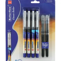 Cello Butter flow Classic  Roller Pen with 2 Refills Pack of 1 - Black and Blue-picture-22