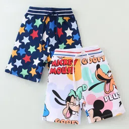 babyhug disney Babyhug Disney Cotton Terry Knit Half Sleeves T-Shirt & Shorts Set With Avengers Print - White & Navy-picture-20