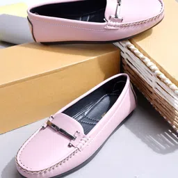 Shoetopia Metal Applique Detailed Loafers - Mauve-picture-33