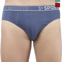 Sporto by Macho Men Pack Of 3 Low-Rise Cotton Briefs Sporto_M1010-Dnm(1)-Prt(1)-R(1)-S-picture-10