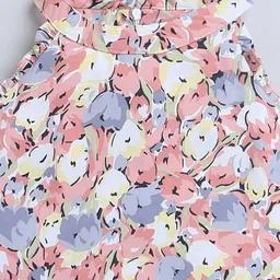 Tiny Girl Sleeveless Floral Printed Top - Peach image 4