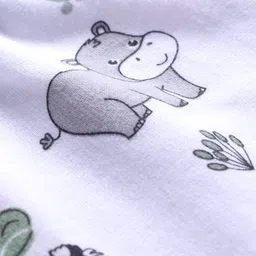 Babyhug Terry Knit Mid Thigh Shorts With Animal Print - White image 3