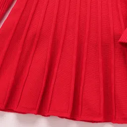 Mark & Mia Viscose Full Sleeves Woolen Dress with Applique - Red image 4