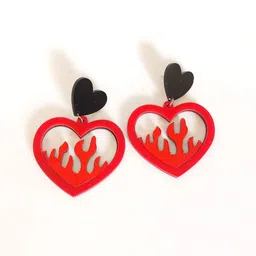 Evince MODE Stainless Steel Heart Shaped Drop Earrings-picture-14